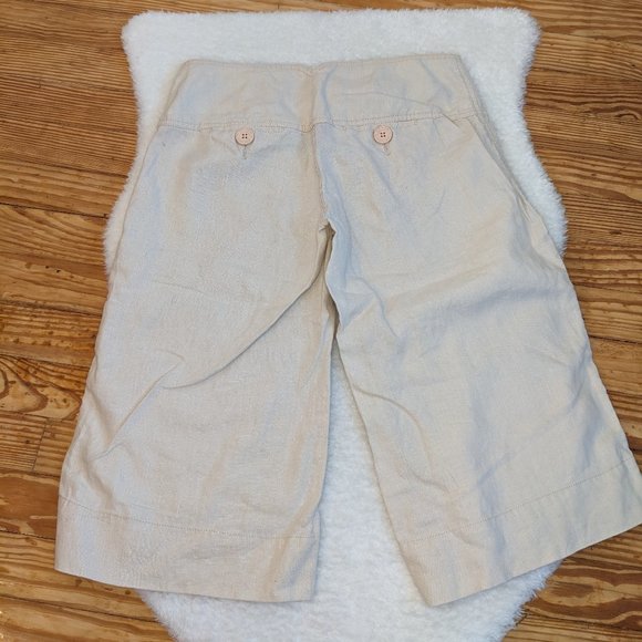 Vintage Y2K Esprit 100% Linen Sailor Style Button Front Wide Waistband Capris - Picture 11 of 13